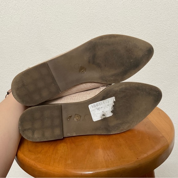 Tinstree Tan Canvas Pointed Toe Loafer with Belt Detail Size 8 Office Career - Picture 4 of 6